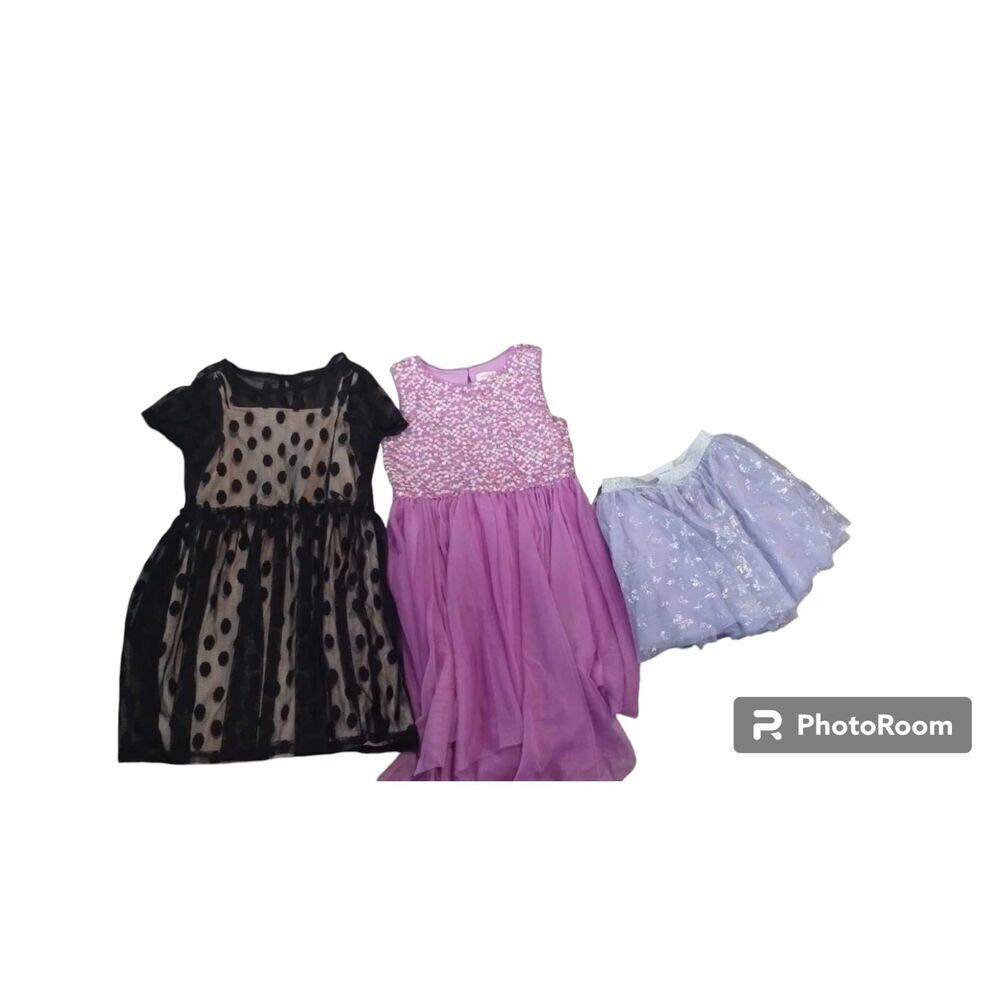 Girls mixed brand 7-8 Fancy and flowy Dress and Skirt‎ bundle